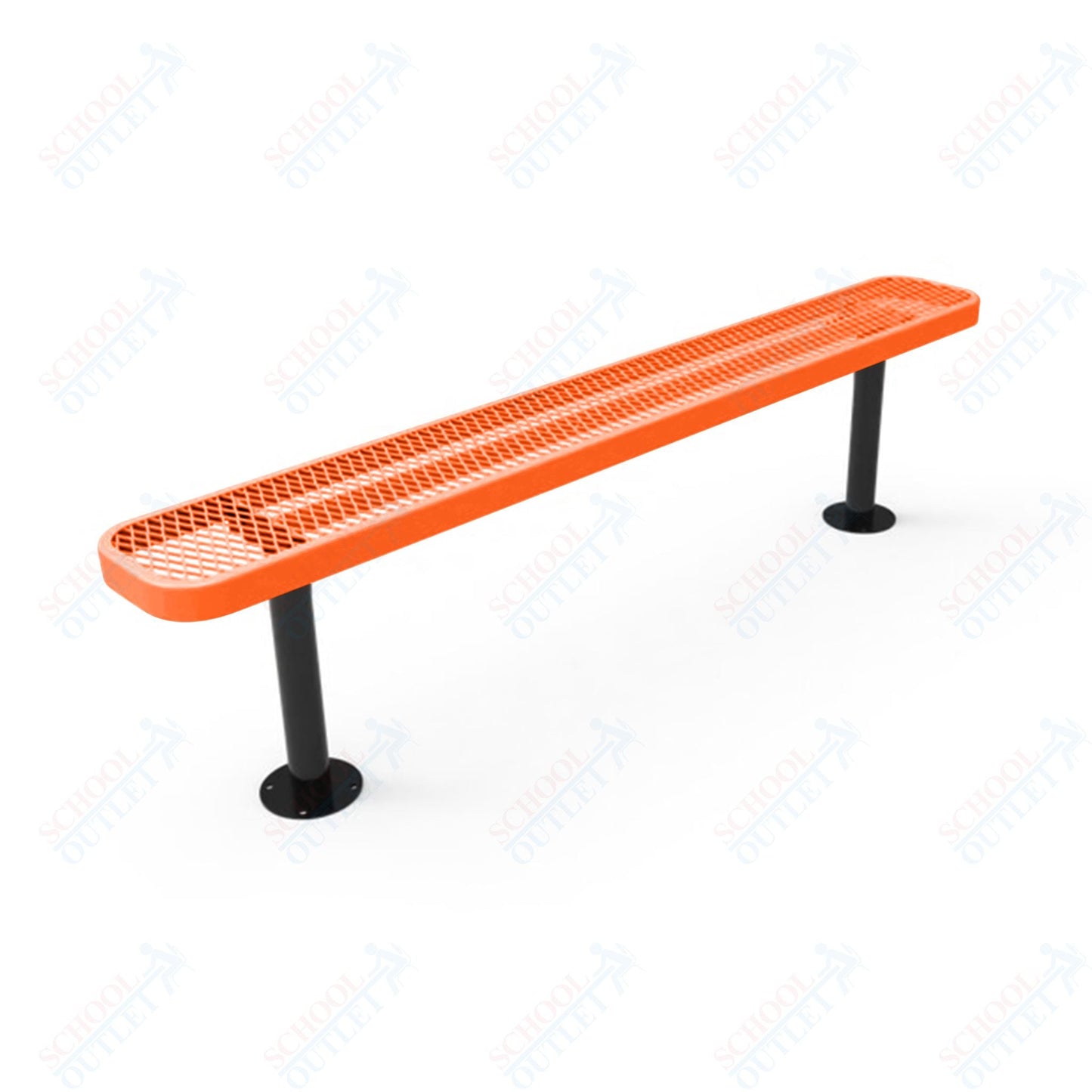 MyTcoat - Standard Outdoor Bench with Back - Surface Mount 6' L (MYT - BRT06 - 23) - SchoolOutlet