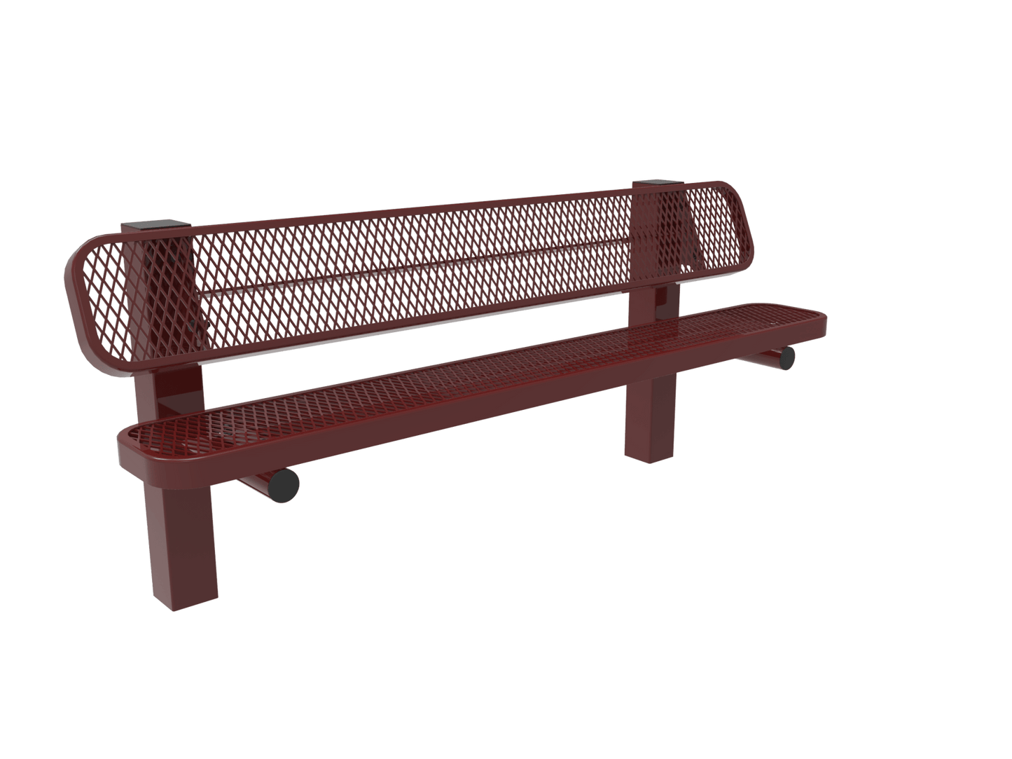 MyTcoat - Single Pedestal Outdoor Bench with Back - Inground Mount 6' L (MYT-BRT06-61) - SchoolOutlet