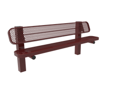 MyTcoat - Single Pedestal Outdoor Bench with Back - Inground Mount 6' L (MYT-BRT06-61)