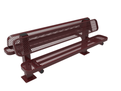 MyTcoat - Double Pedstal Outdoor Bench with Back - Surface Mount 6' L (MYT-BRT06-62-002)