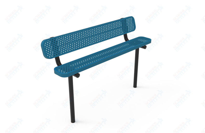 MyTcoat - Standard Outdoor Bench with Back - Inground Mount 6' L (MYT - BRT06 - 19) - SchoolOutlet