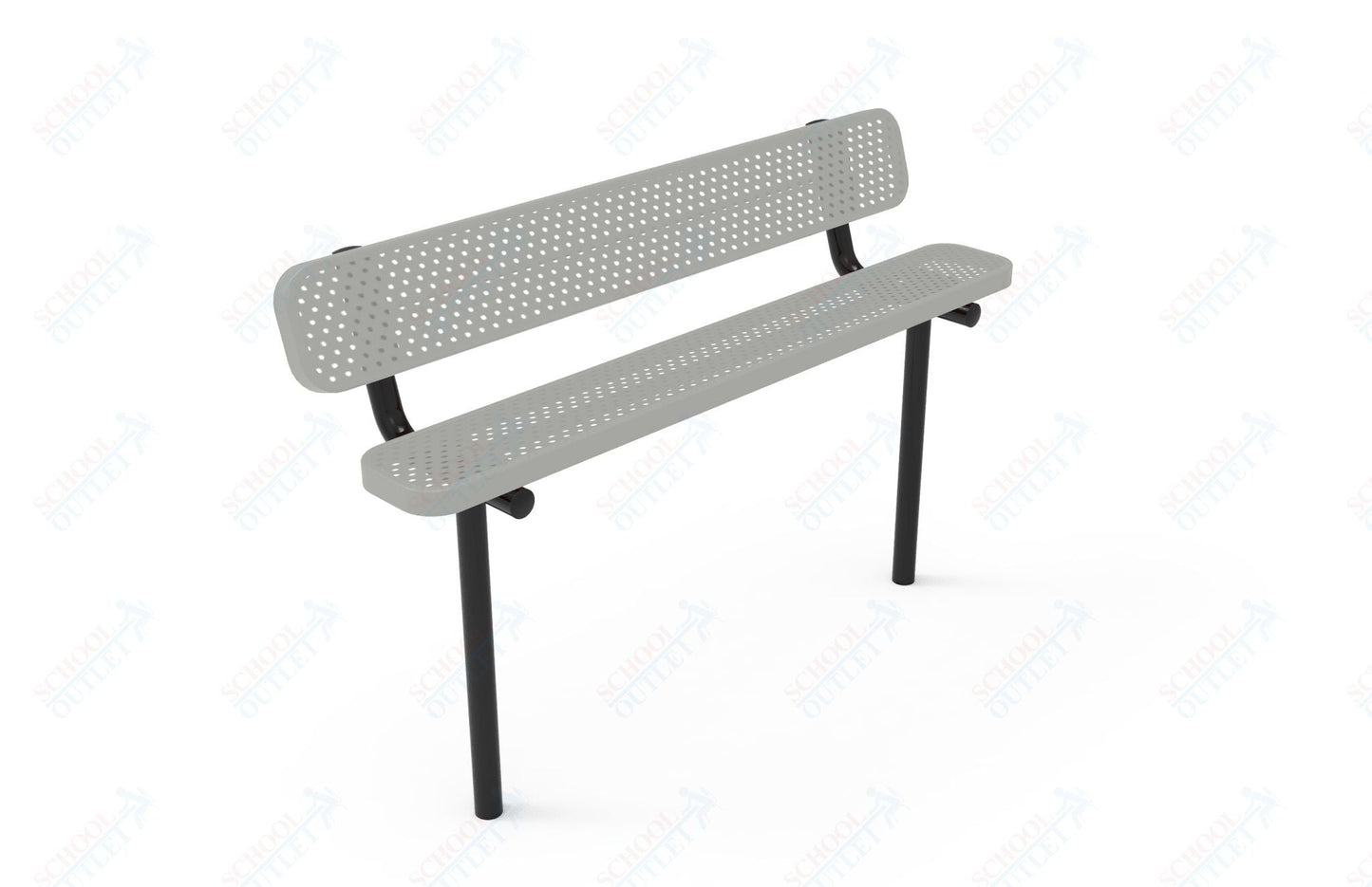 MyTcoat - Standard Outdoor Bench with Back - Inground Mount 6' L (MYT - BRT06 - 19) - SchoolOutlet