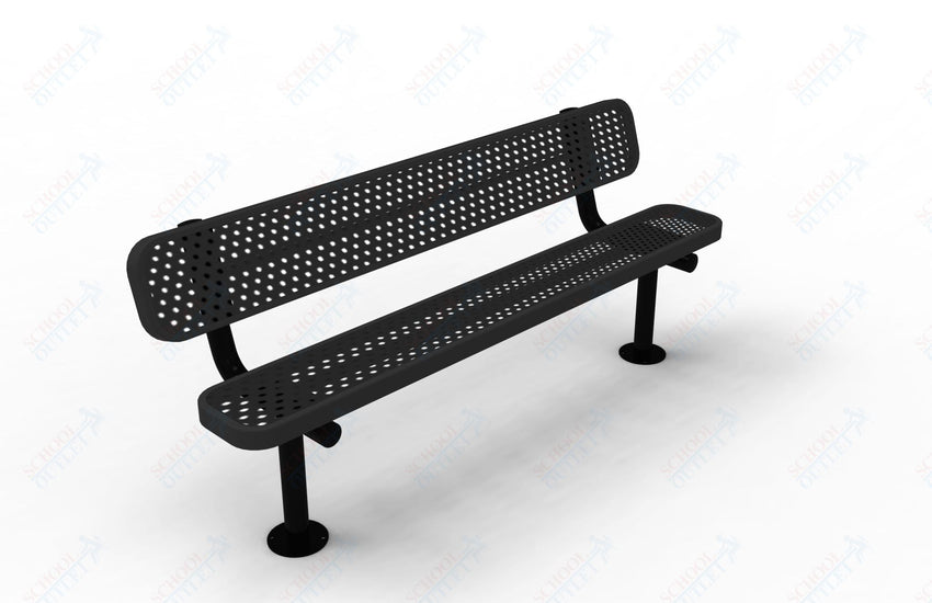 MyTcoat - Standard Outdoor Bench with Back - Surface Mount 6' L (MYT - BRT06 - 20) - SchoolOutlet