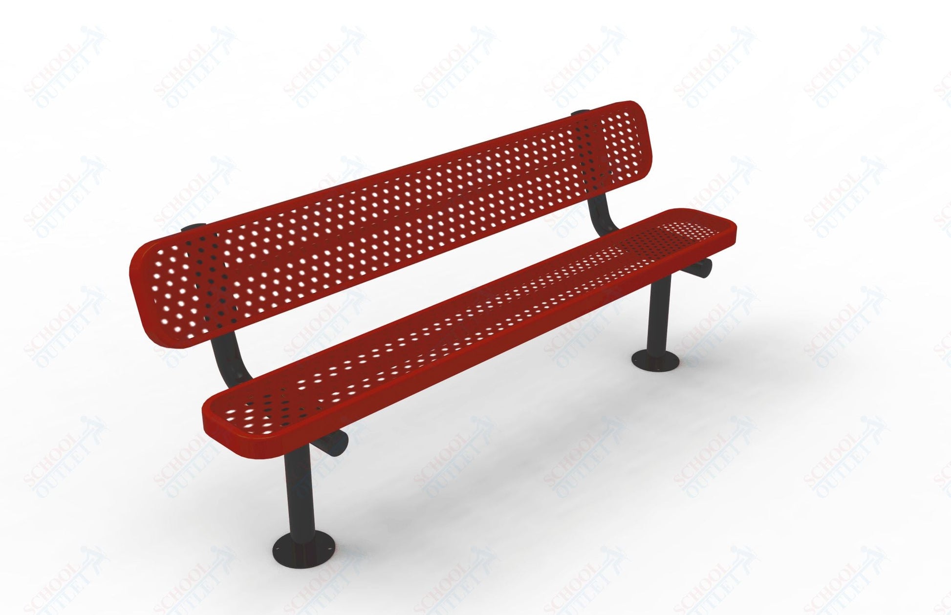 MyTcoat - Standard Outdoor Bench with Back - Surface Mount 6' L (MYT - BRT06 - 20) - SchoolOutlet