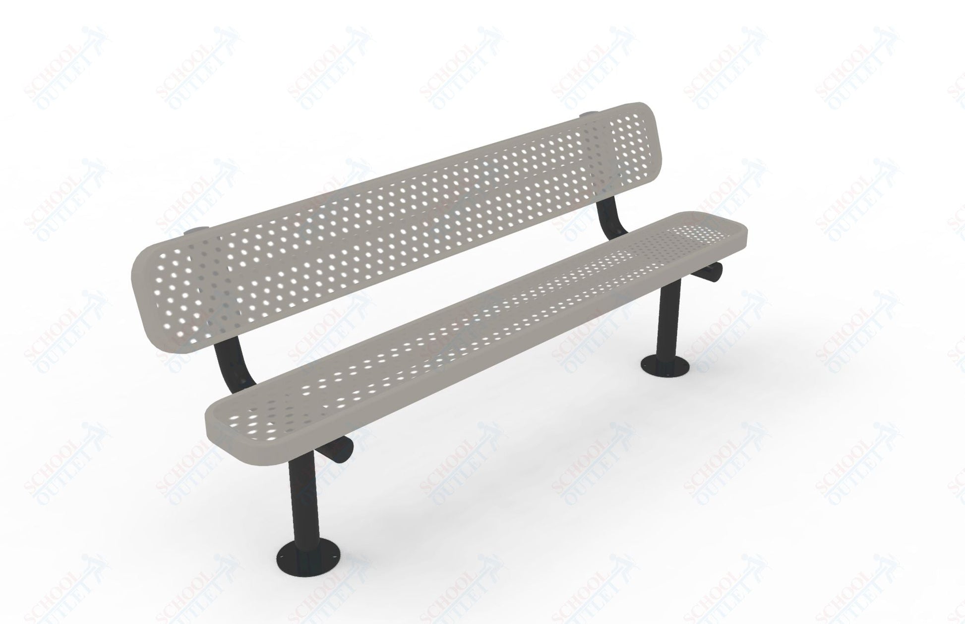 MyTcoat - Standard Outdoor Bench with Back - Surface Mount 6' L (MYT - BRT06 - 20) - SchoolOutlet