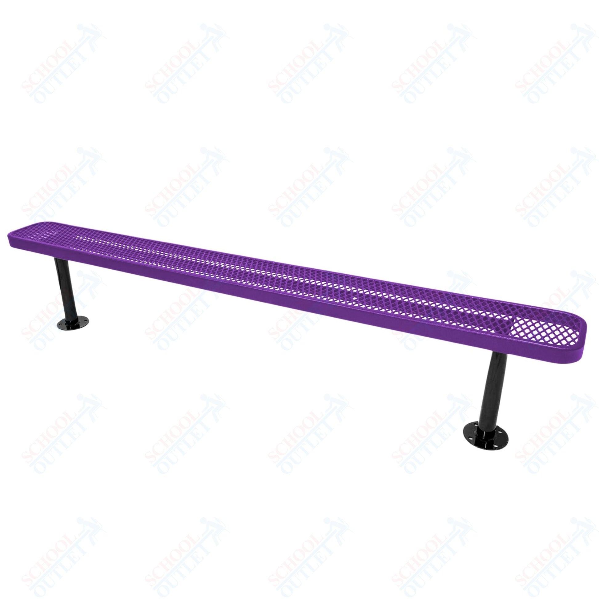 MyTcoat - Standard Outdoor Bench with Back - Surface Mount 8' L (MYT - BRT08 - 23) - SchoolOutlet