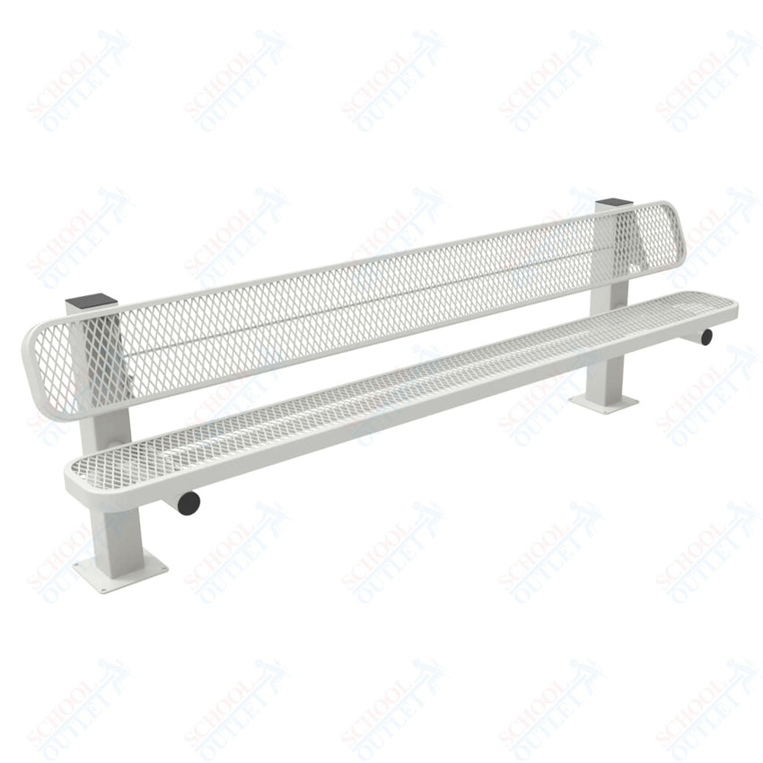 MyTcoat - Single Pedstal Outdoor Bench with Back - Surface Mount 8' L (MYT - BRT08 - 62) - SchoolOutlet