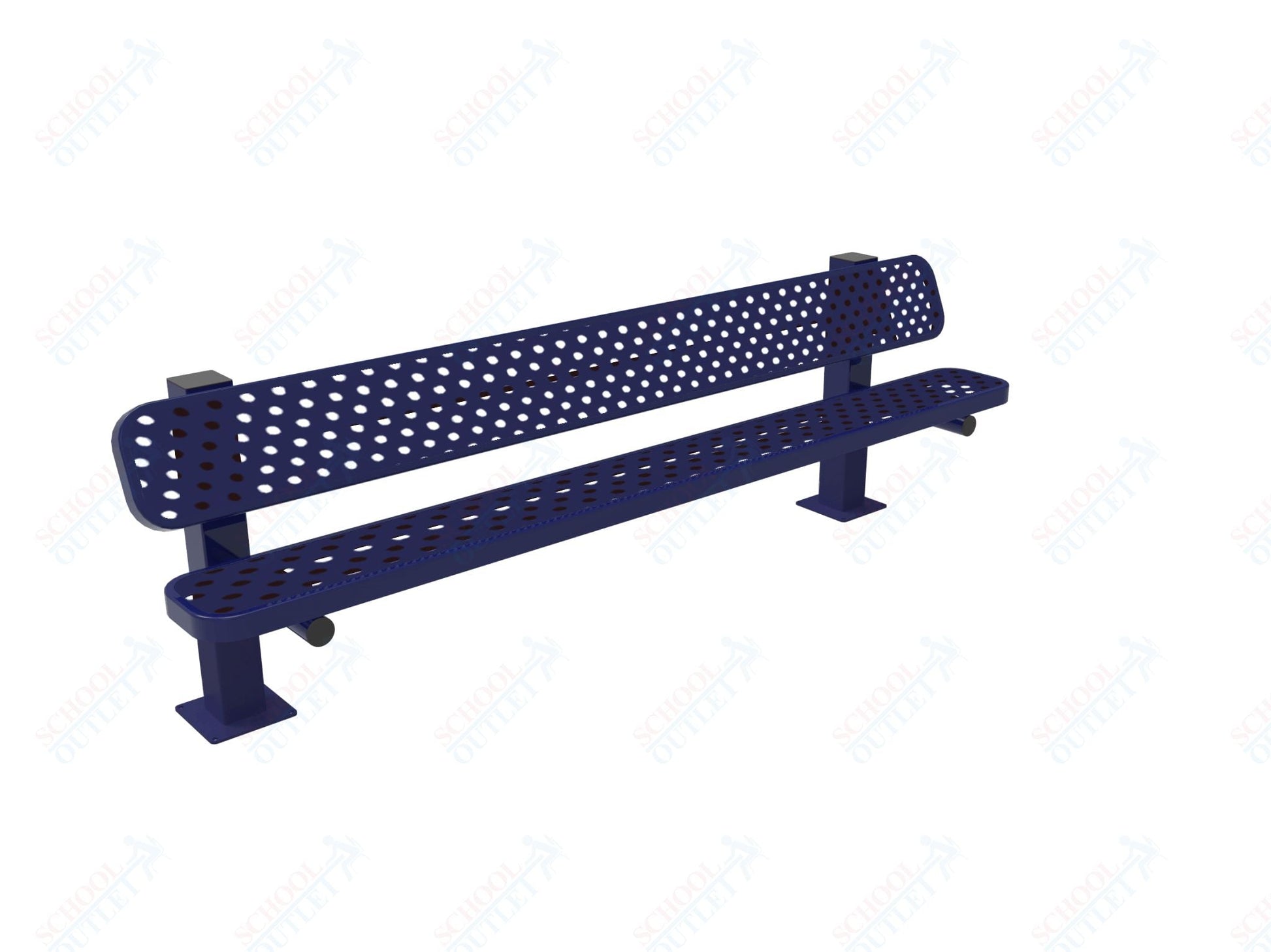 MyTcoat - Single Pedstal Outdoor Bench with Back - Surface Mount 8' L (MYT - BRT08 - 62) - SchoolOutlet