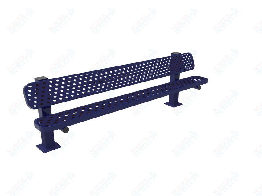 MyTcoat - Single Pedstal Outdoor Bench with Back - Surface Mount 8' L (MYT - BRT08 - 62) - SchoolOutlet