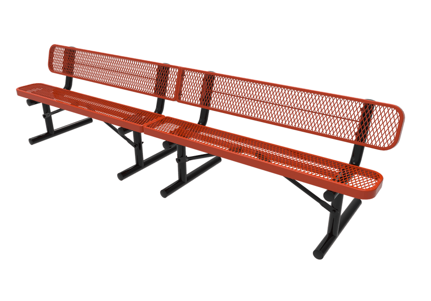 MyTcoat - Standard Portable Outdoor Bench with Back 10' L (MYT-BRT10-18) - SchoolOutlet