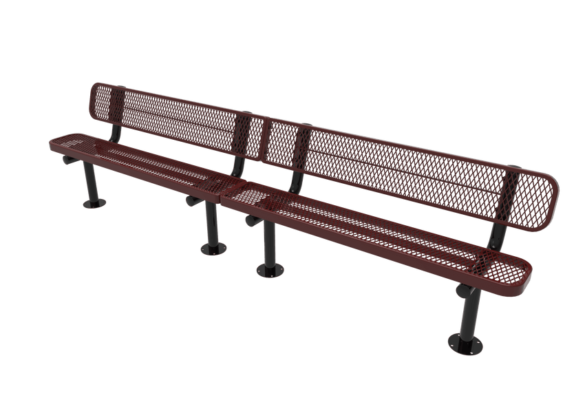 MyTcoat - Standard Outdoor Bench with Back - Surface Mount 10' L (MYT-BRT10-20) - SchoolOutlet