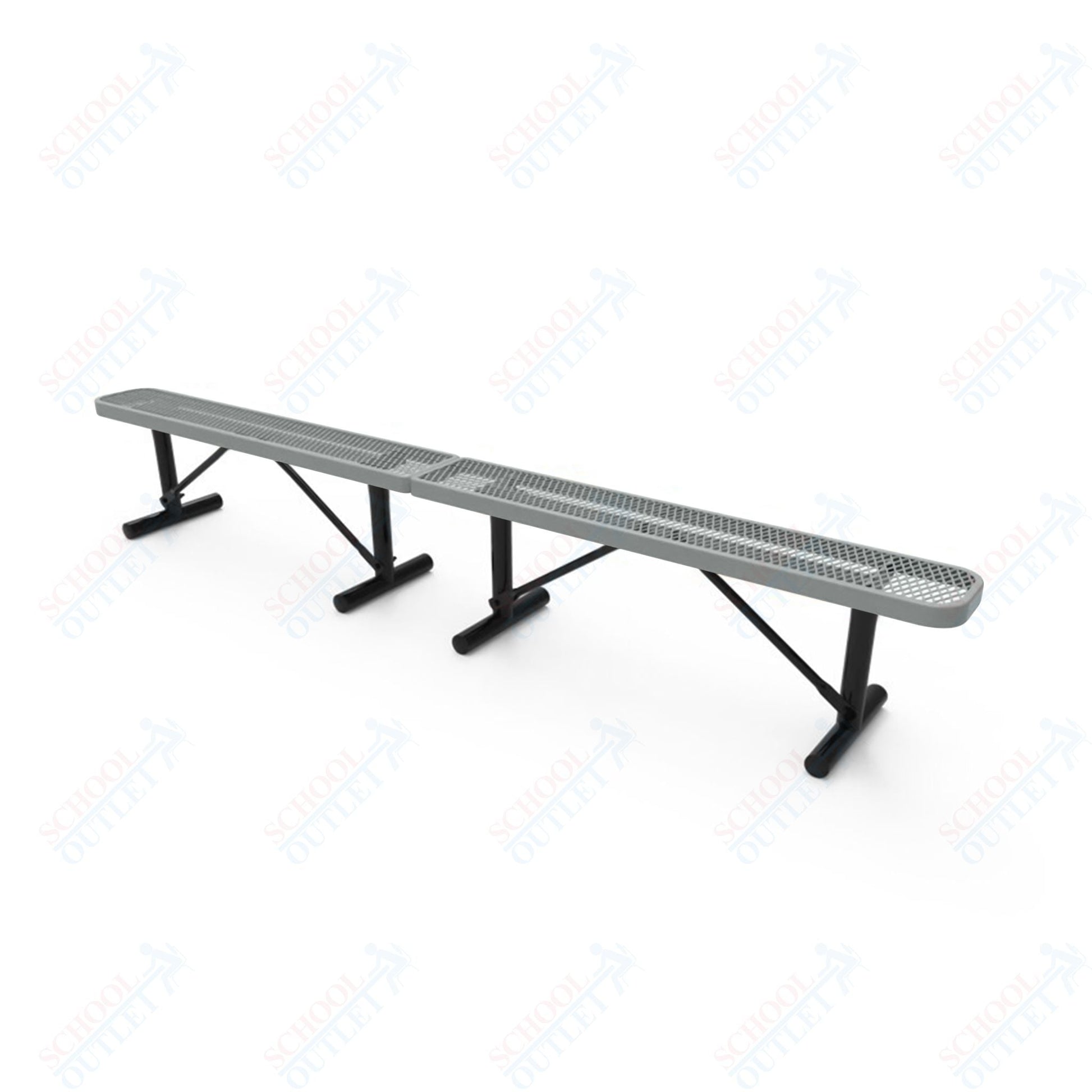 MyTcoat - Standard Portable Outdoor Bench with Back 10' L (MYT - BRT10 - 21) - SchoolOutlet