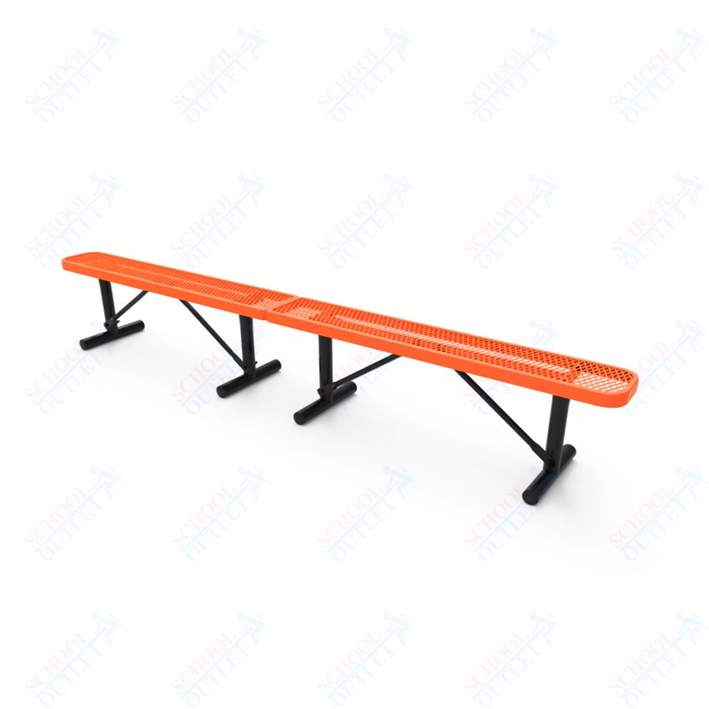 MyTcoat - Standard Portable Outdoor Bench with Back 10' L (MYT - BRT10 - 21) - SchoolOutlet