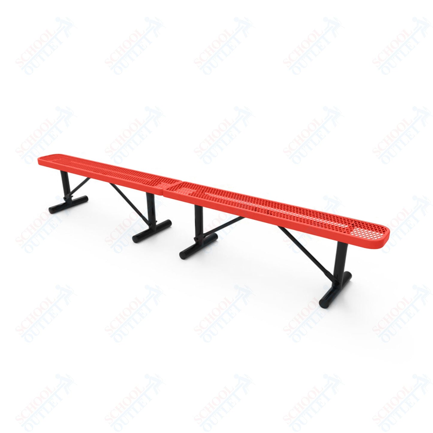 MyTcoat - Standard Portable Outdoor Bench with Back 10' L (MYT - BRT10 - 21) - SchoolOutlet