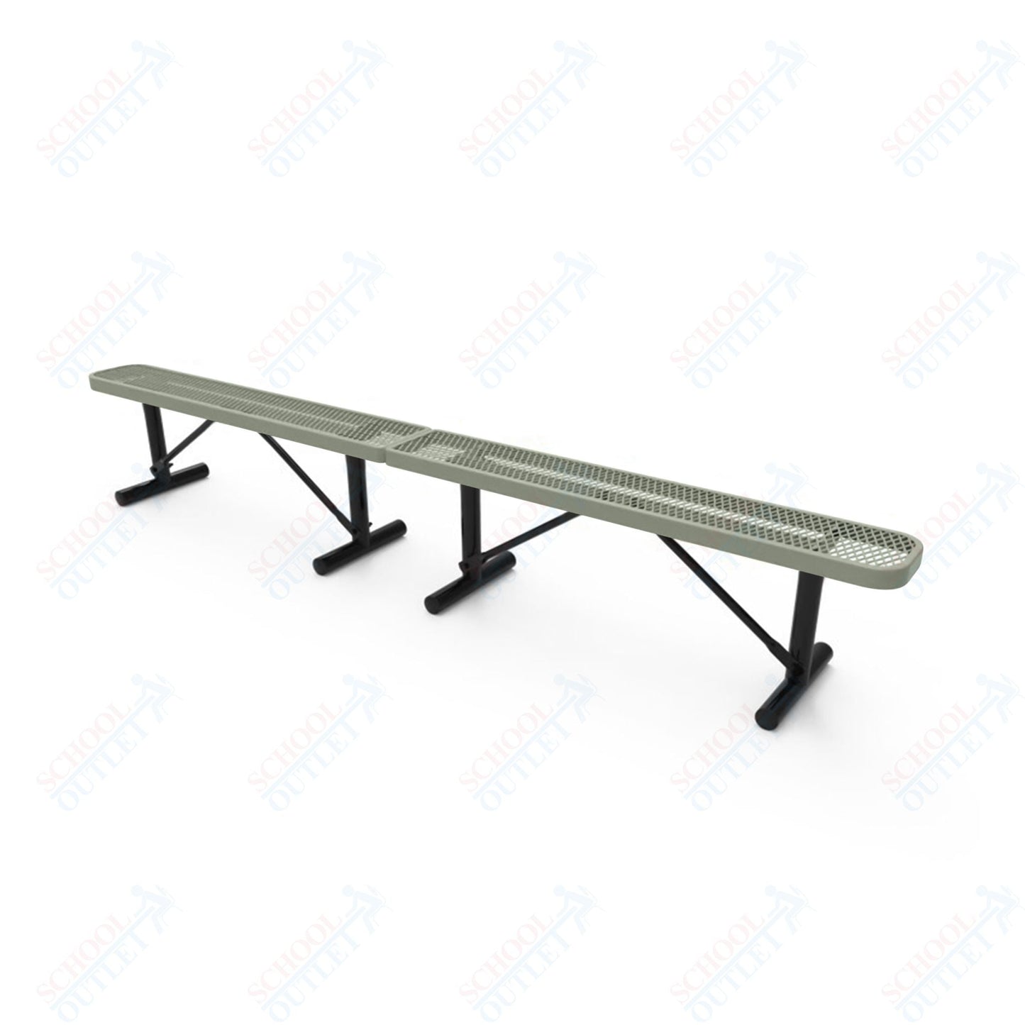 MyTcoat - Standard Portable Outdoor Bench with Back 10' L (MYT - BRT10 - 21) - SchoolOutlet