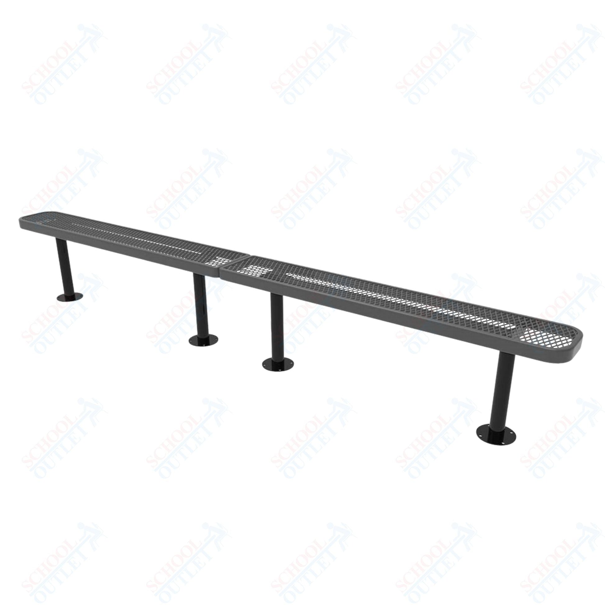 MyTcoat - Standard Outdoor Bench with Back - Surface Mount 10' L (MYT - BRT10 - 23) - SchoolOutlet