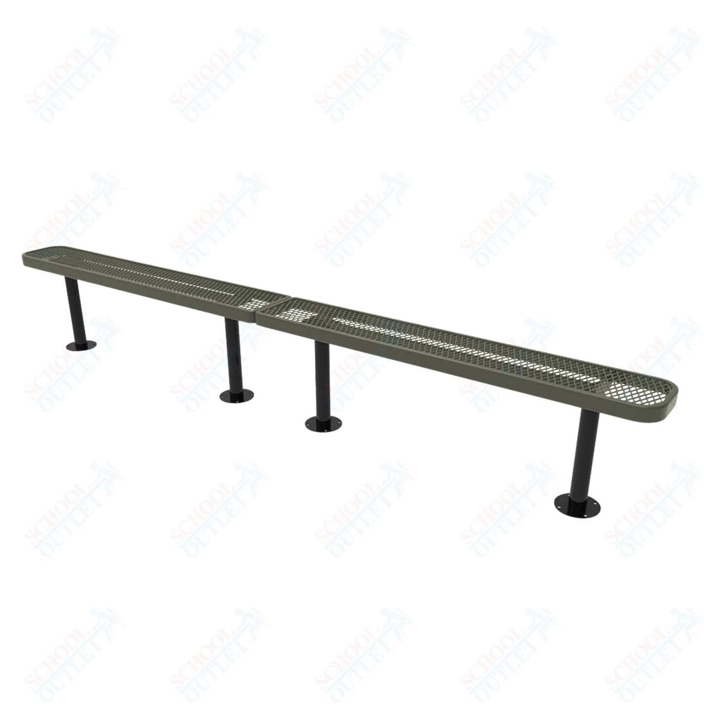 MyTcoat - Standard Outdoor Bench with Back - Surface Mount 10' L (MYT - BRT10 - 23) - SchoolOutlet