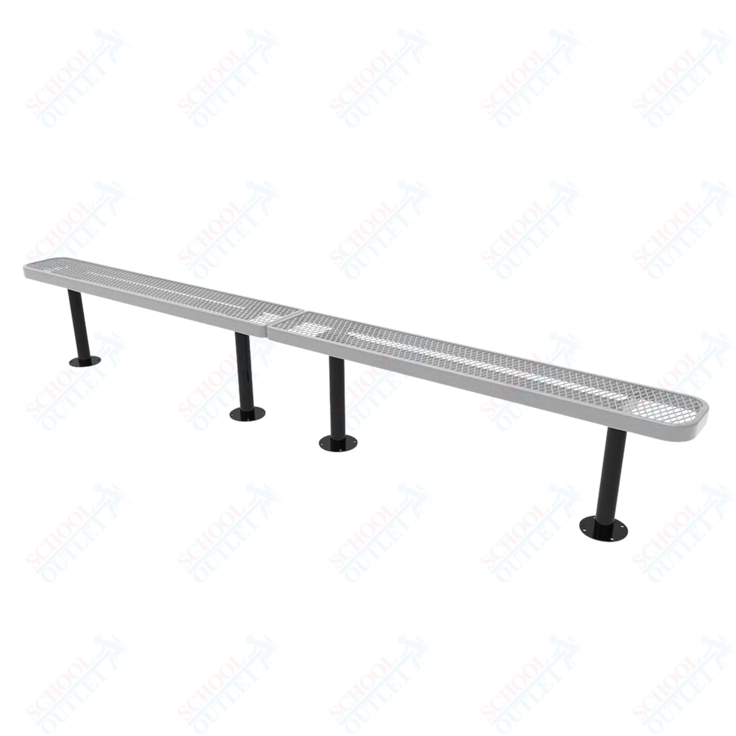 MyTcoat - Standard Outdoor Bench with Back - Surface Mount 10' L (MYT - BRT10 - 23) - SchoolOutlet