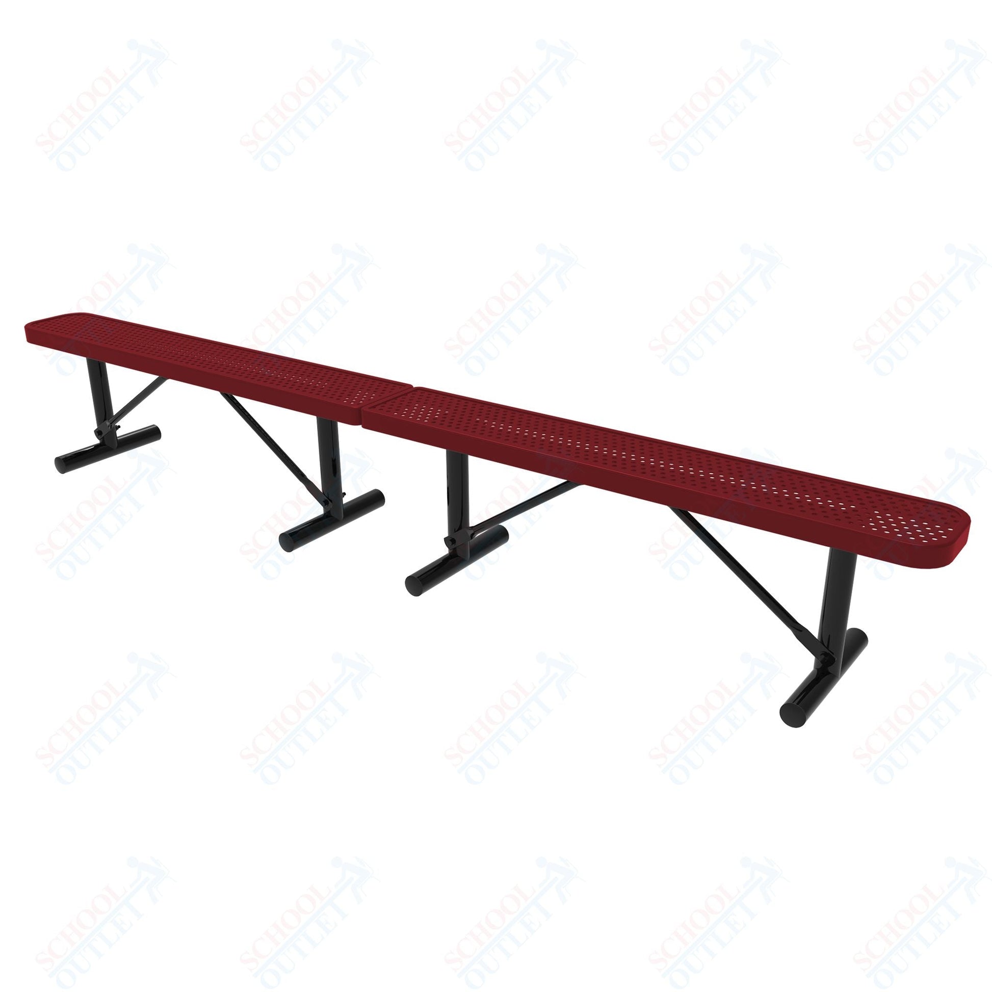 MyTcoat - Standard Portable Outdoor Bench with Back 10' L (MYT - BRT10 - 21) - SchoolOutlet