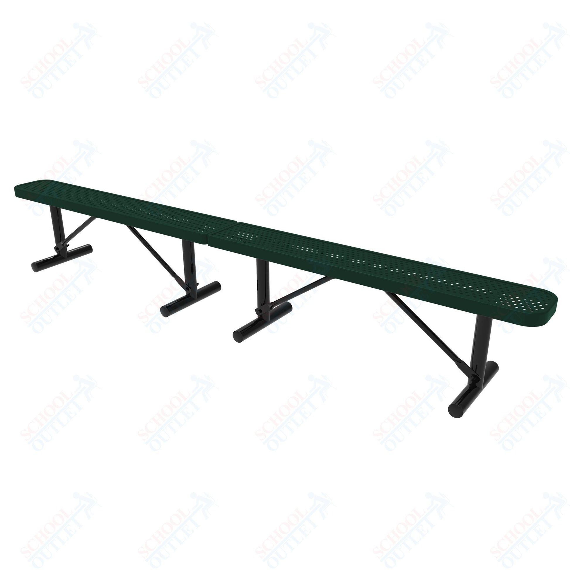 MyTcoat - Standard Portable Outdoor Bench with Back 10' L (MYT - BRT10 - 21) - SchoolOutlet