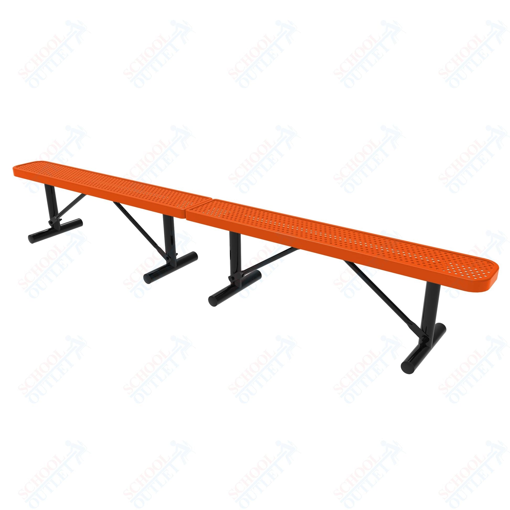 MyTcoat - Standard Portable Outdoor Bench with Back 10' L (MYT - BRT10 - 21) - SchoolOutlet