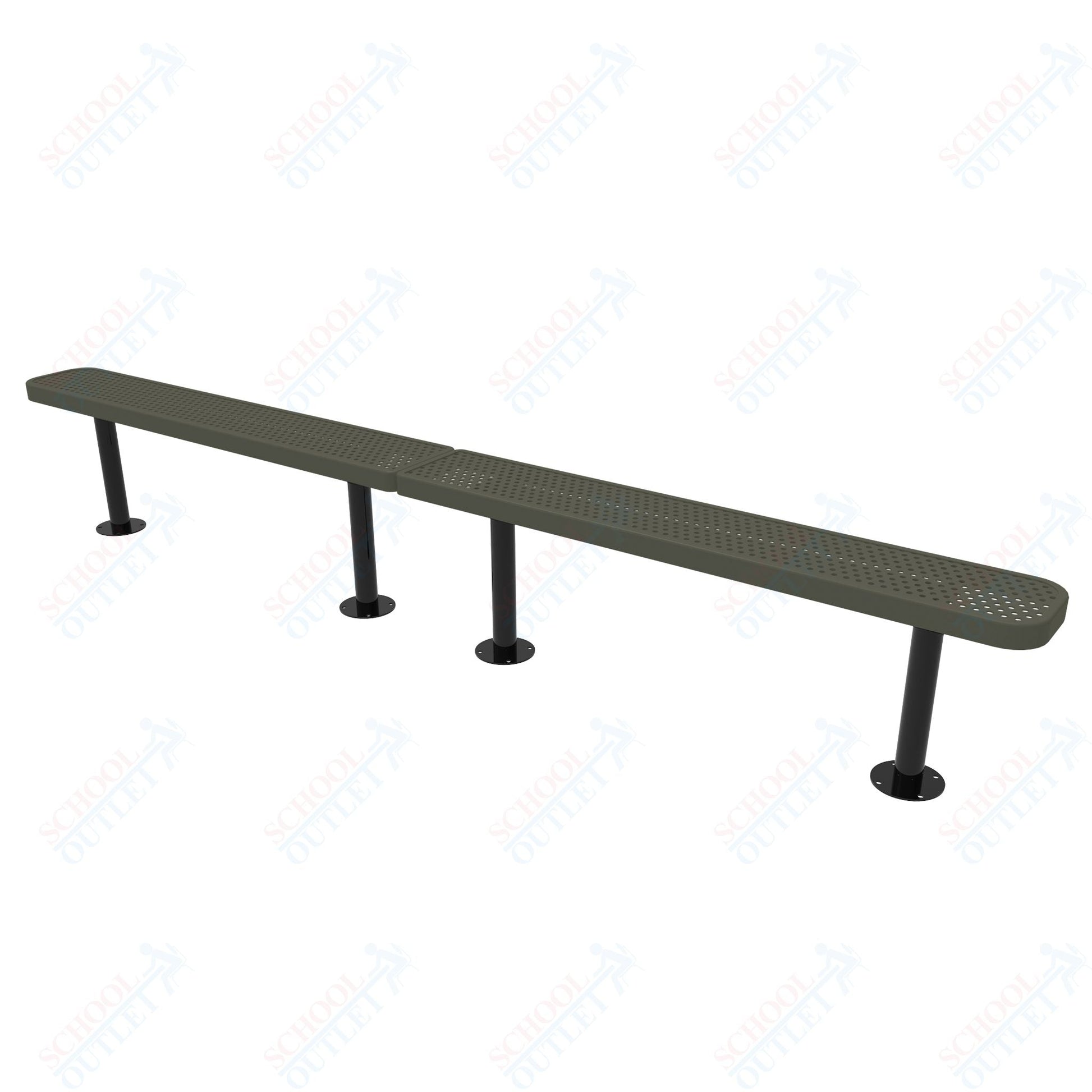 MyTcoat - Standard Outdoor Bench with Back - Surface Mount 10' L (MYT - BRT10 - 23) - SchoolOutlet