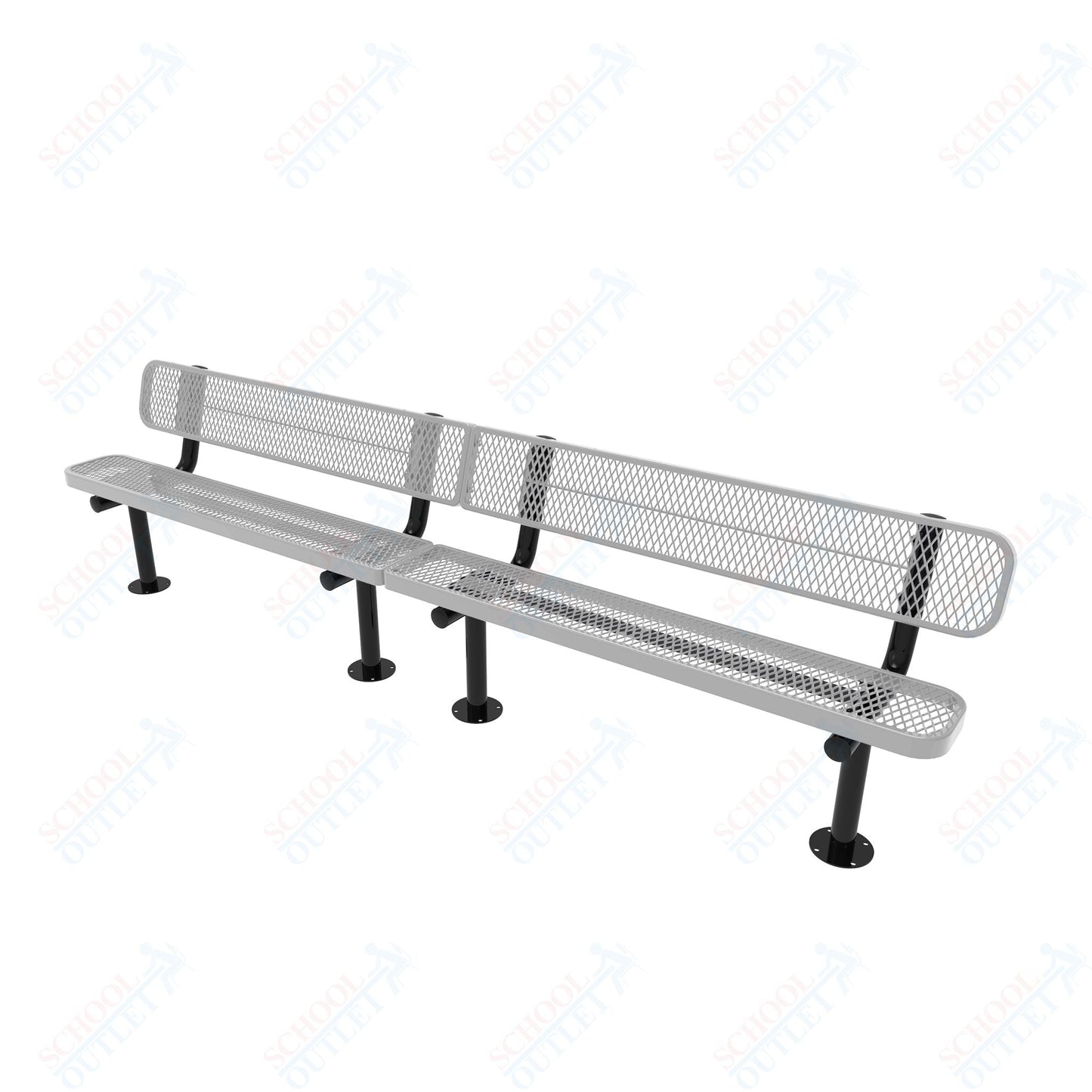 MyTcoat - Standard Outdoor Bench with Back - Surface Mount 15' L (MYT - BRT15 - 20) - SchoolOutlet