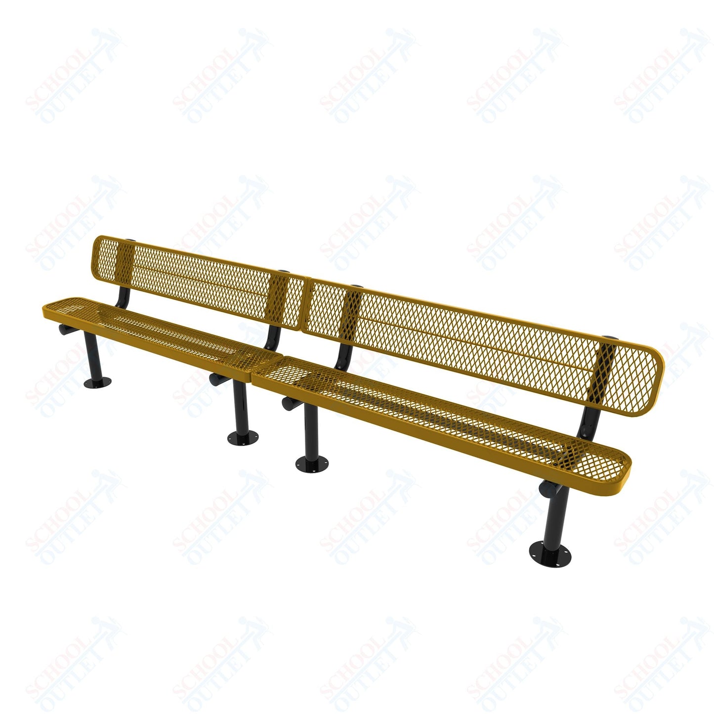 MyTcoat - Standard Outdoor Bench with Back - Surface Mount 15' L (MYT - BRT15 - 20) - SchoolOutlet