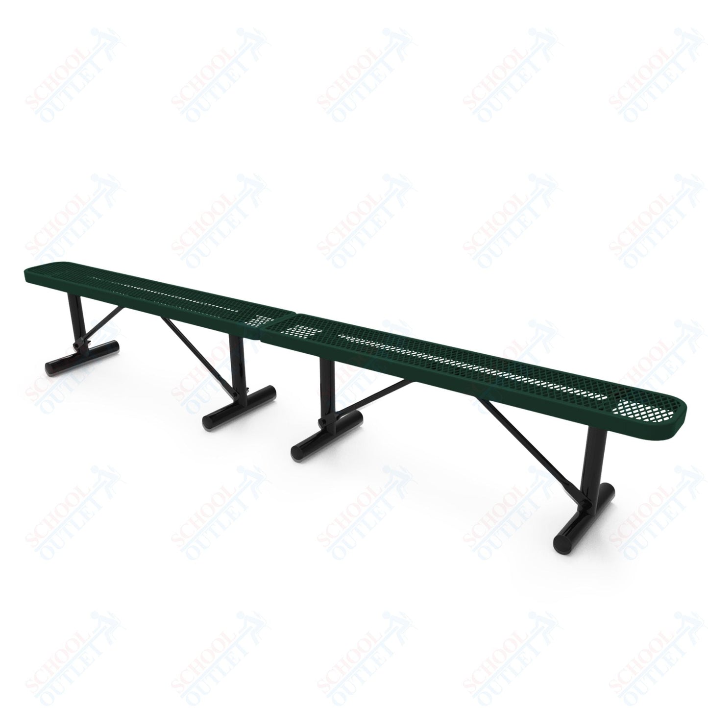 MyTcoat - Standard Portable Outdoor Bench with Back 15' L (MYT - BRT15 - 21) - SchoolOutlet