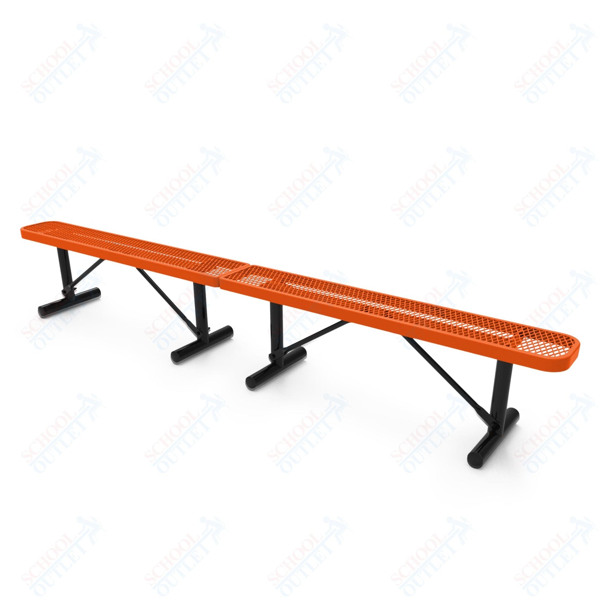 MyTcoat - Standard Portable Outdoor Bench with Back 15' L (MYT - BRT15 - 21) - SchoolOutlet