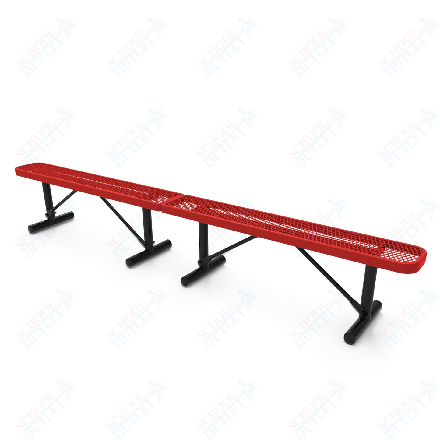 MyTcoat - Standard Portable Outdoor Bench with Back 15' L (MYT - BRT15 - 21) - SchoolOutlet