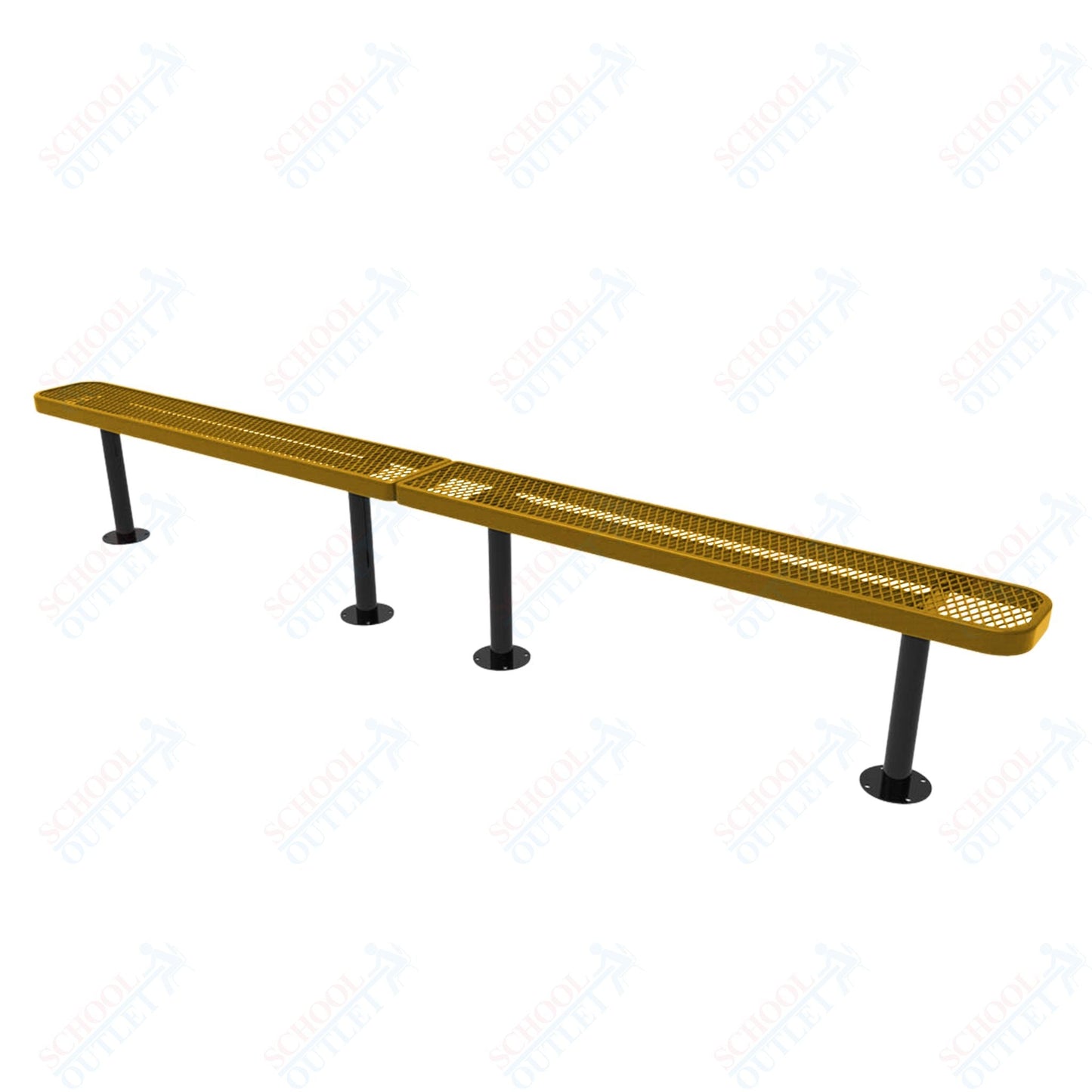 MyTcoat - Standard Outdoor Bench with Back - Surface Mount 15' L (MYT - BRT15 - 23) - SchoolOutlet