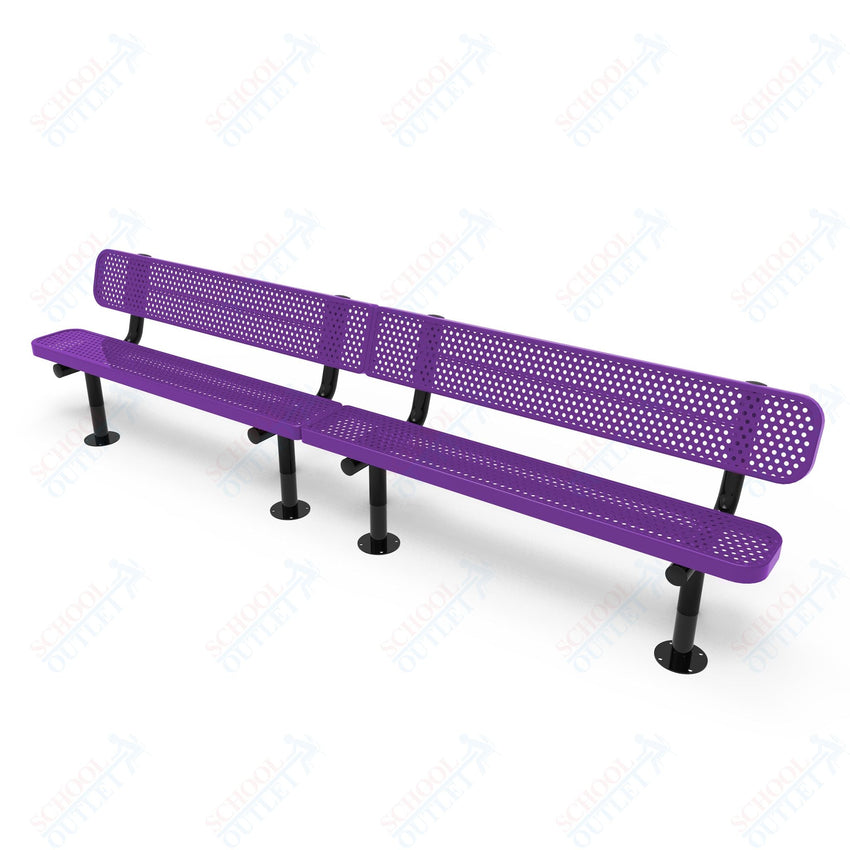 MyTcoat - Standard Outdoor Bench with Back - Surface Mount 15' L (MYT - BRT15 - 20) - SchoolOutlet