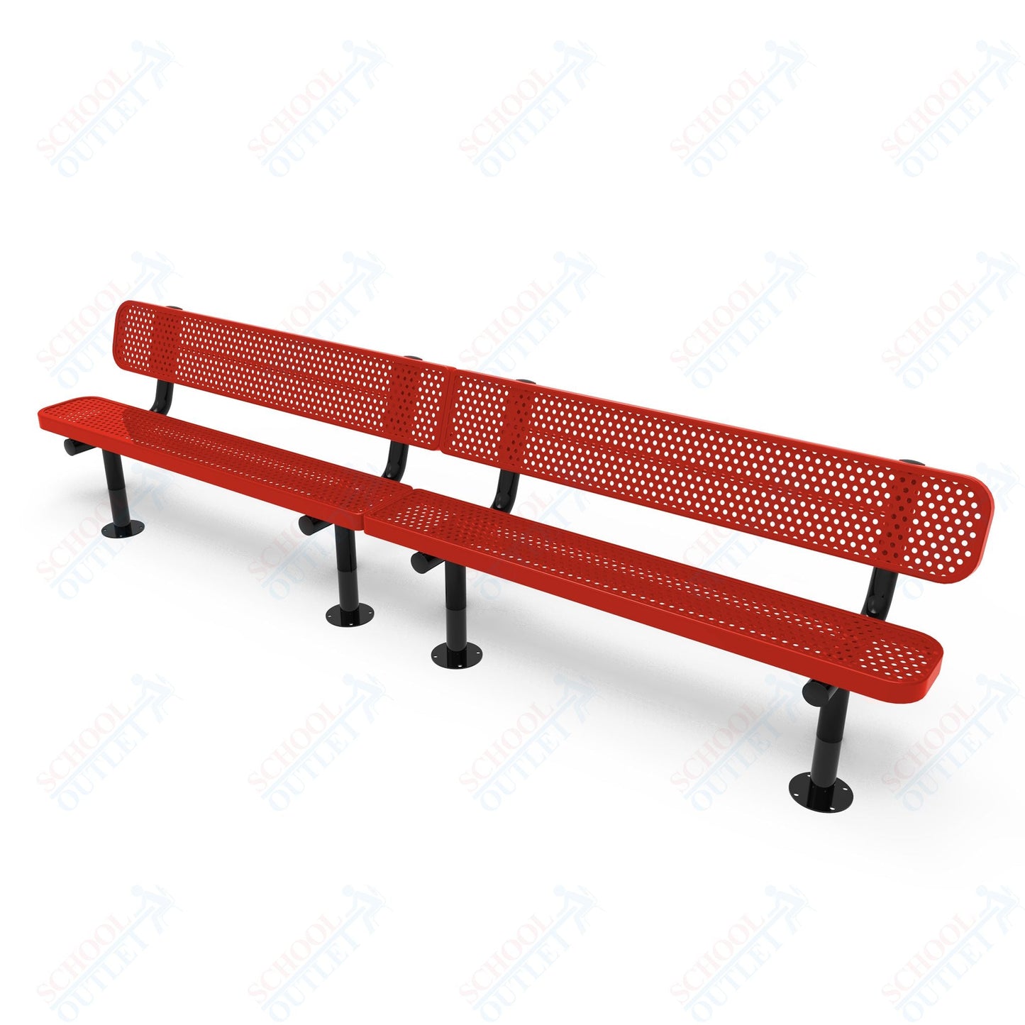 MyTcoat - Standard Outdoor Bench with Back - Surface Mount 15' L (MYT - BRT15 - 20) - SchoolOutlet