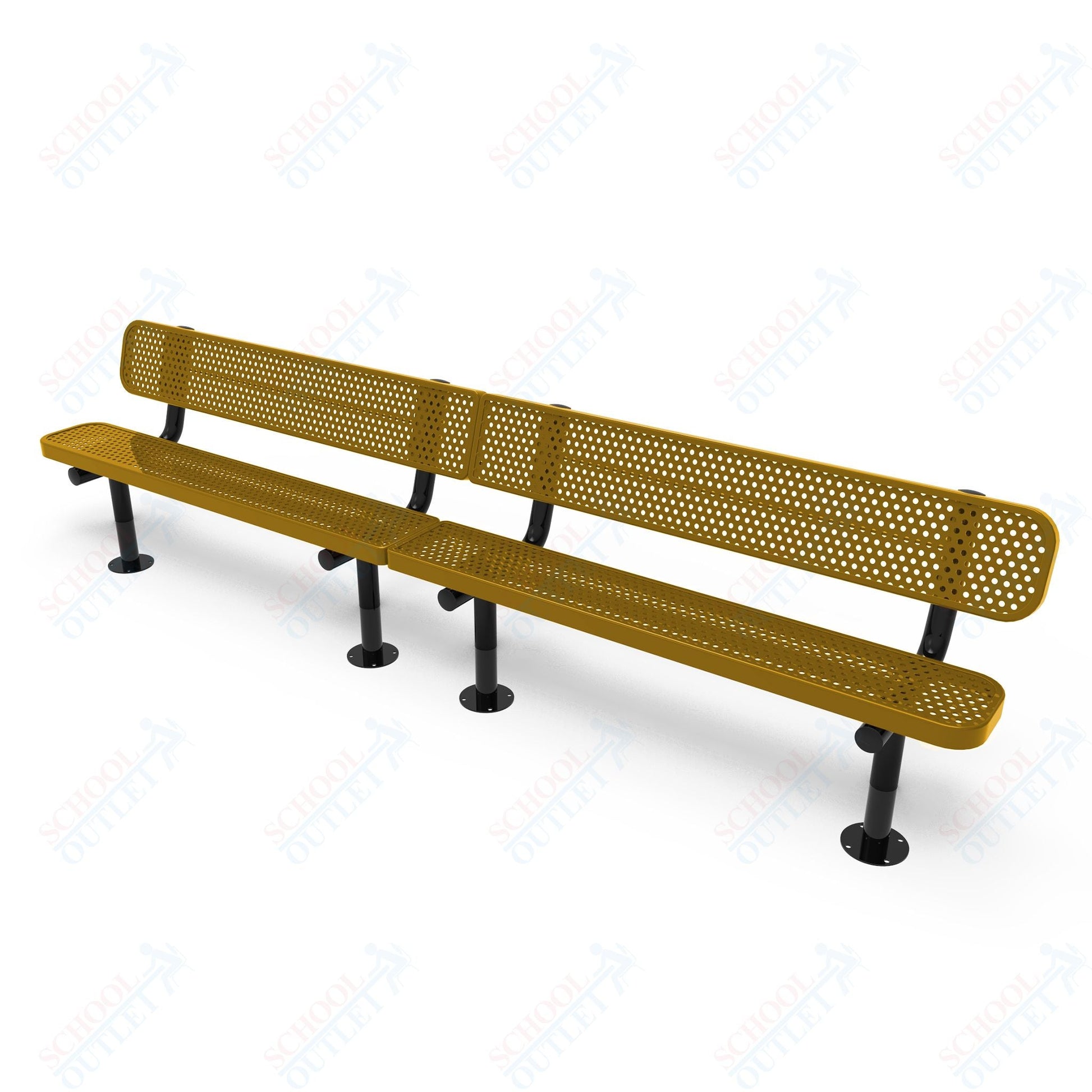 MyTcoat - Standard Outdoor Bench with Back - Surface Mount 15' L (MYT - BRT15 - 20) - SchoolOutlet