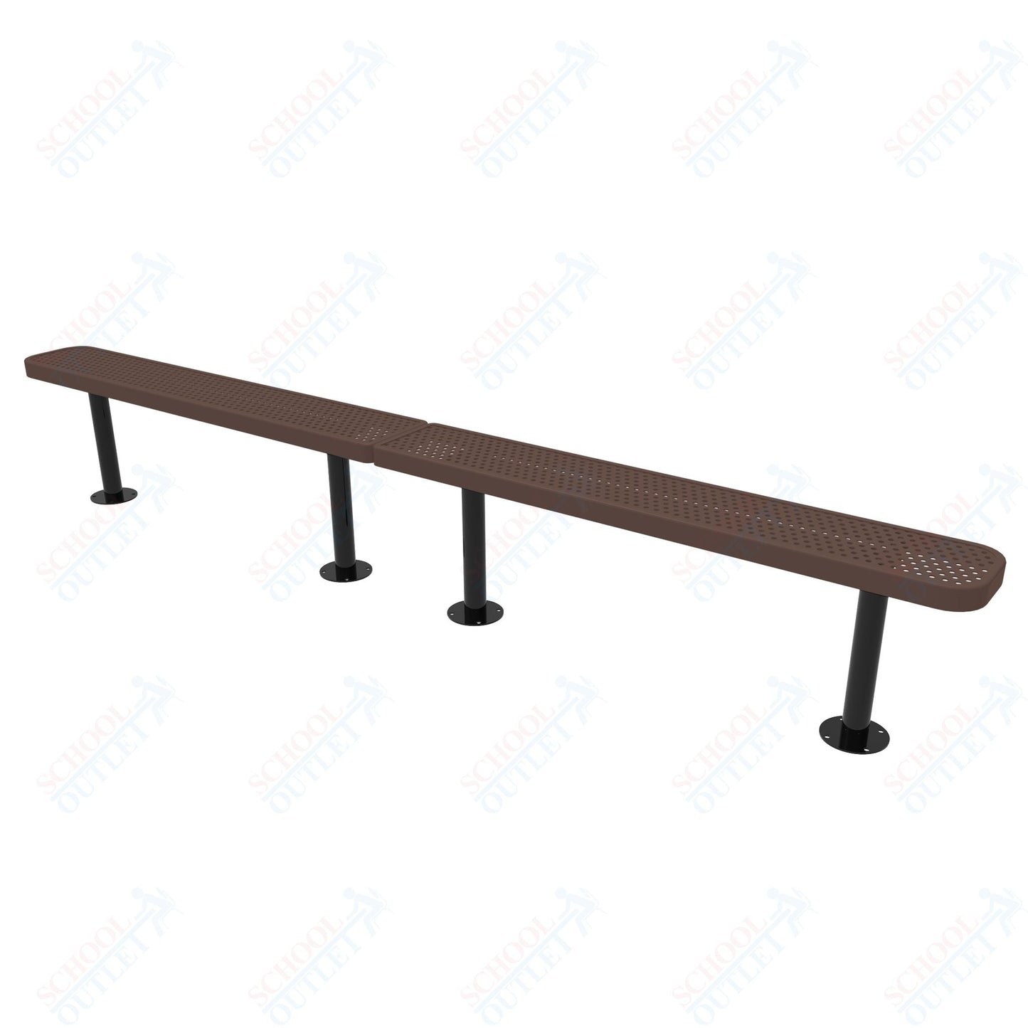 MyTcoat - Standard Outdoor Bench with Back - Surface Mount 15' L (MYT - BRT15 - 23) - SchoolOutlet