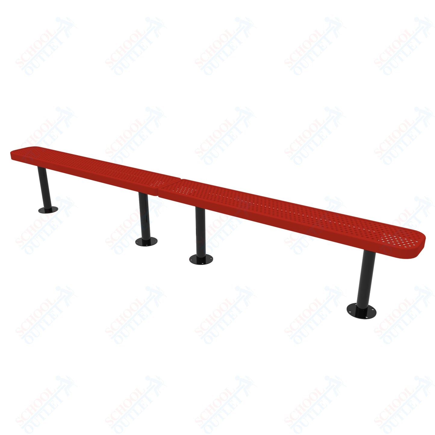 MyTcoat - Standard Outdoor Bench with Back - Surface Mount 15' L (MYT - BRT15 - 23) - SchoolOutlet