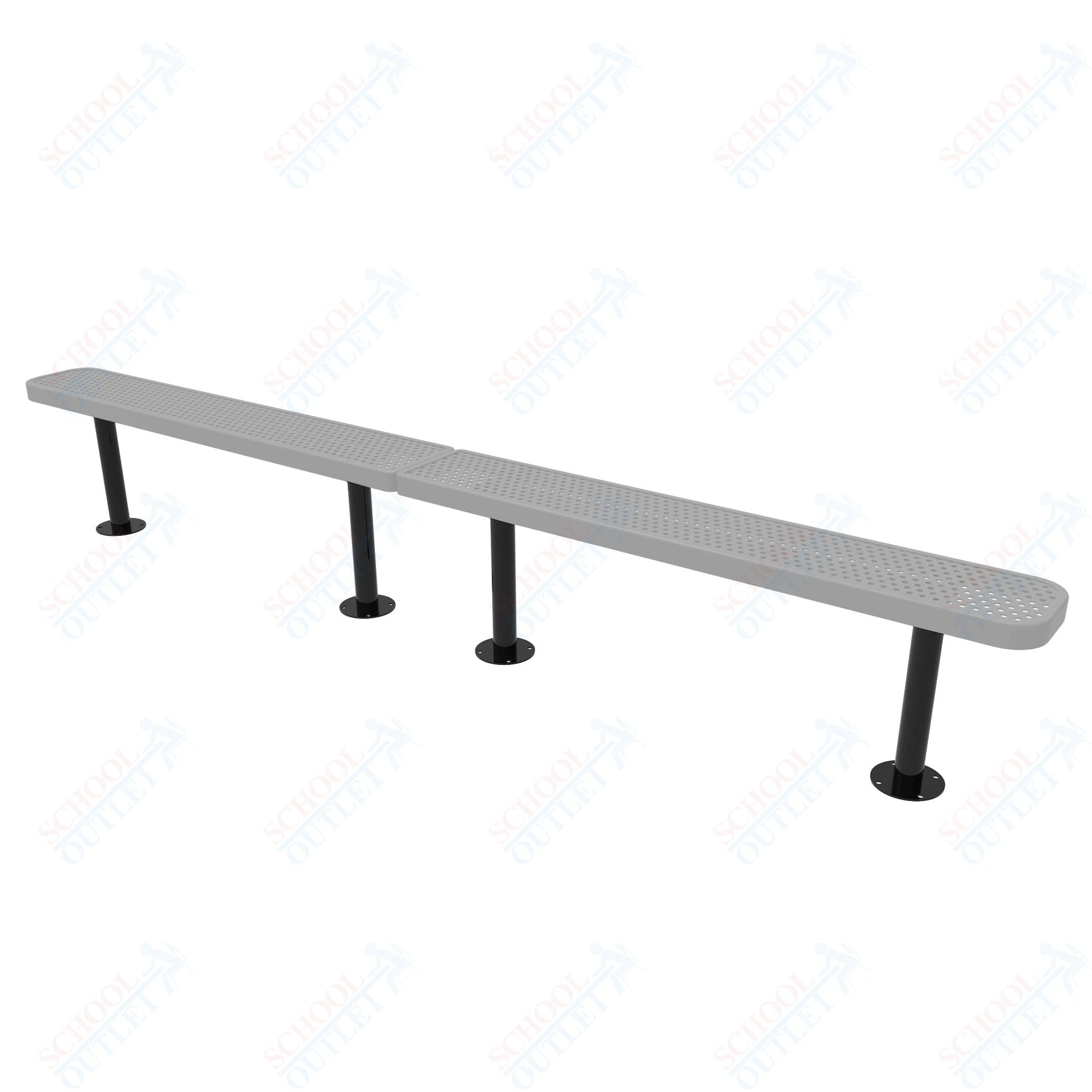 MyTcoat - Standard Outdoor Bench with Back - Surface Mount 15' L (MYT - BRT15 - 23) - SchoolOutlet