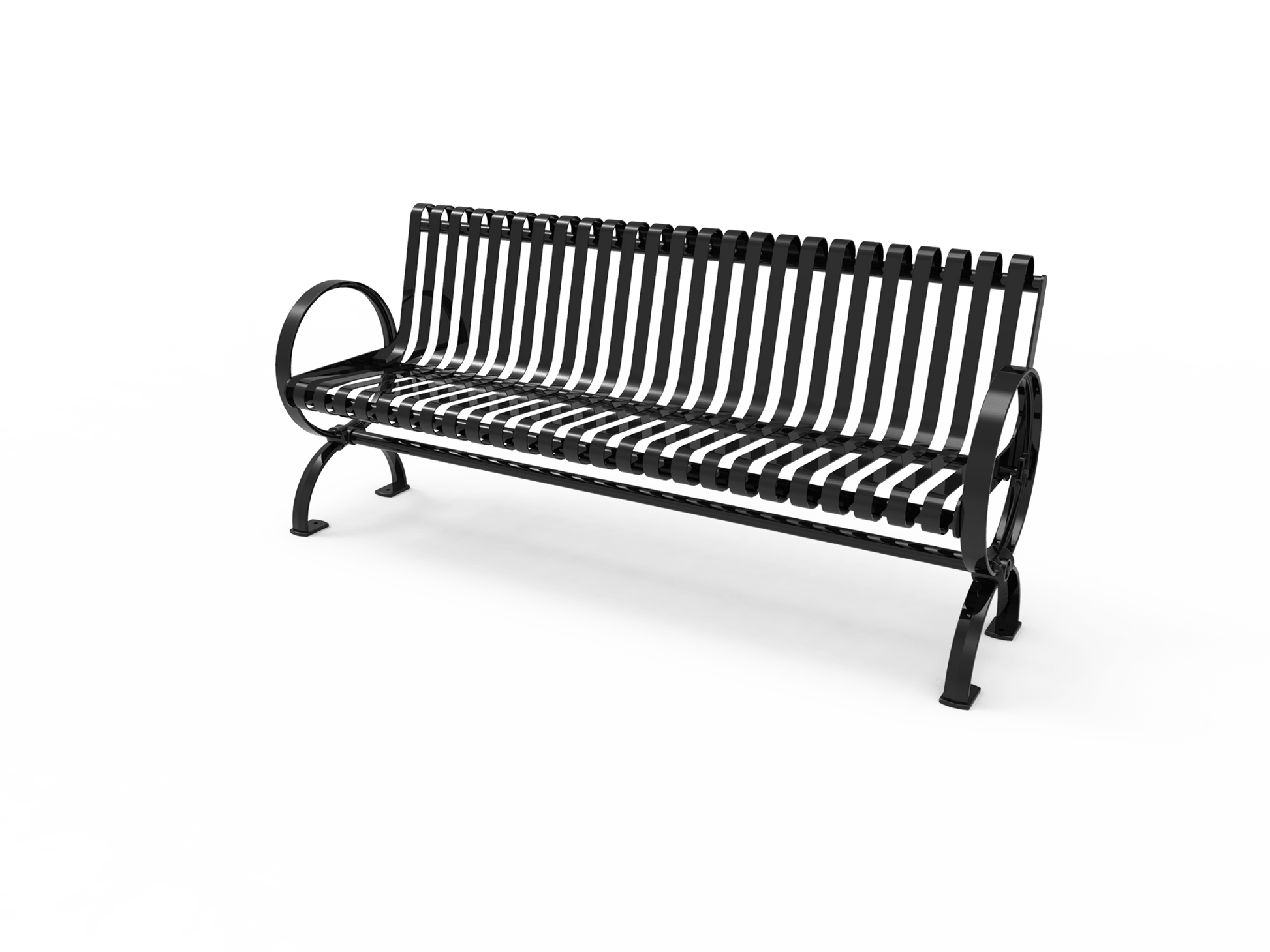 MyTcoat - Village Outdoor Bench with Rolled Back - Portable or Surface Mount 4' L (MYT-BVL04-R-58) - SchoolOutlet