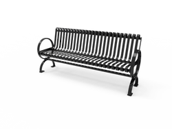 MyTcoat - Village Outdoor Bench with Rolled Back - Portable or Surface Mount 4' L (MYT-BVL04-R-58)