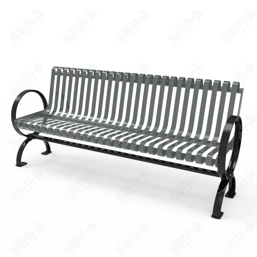 MyTcoat - Village Outdoor Bench with Rolled Back - Portable or Surface Mount 4' L (MYT - BVL04 - R - 58) - SchoolOutlet