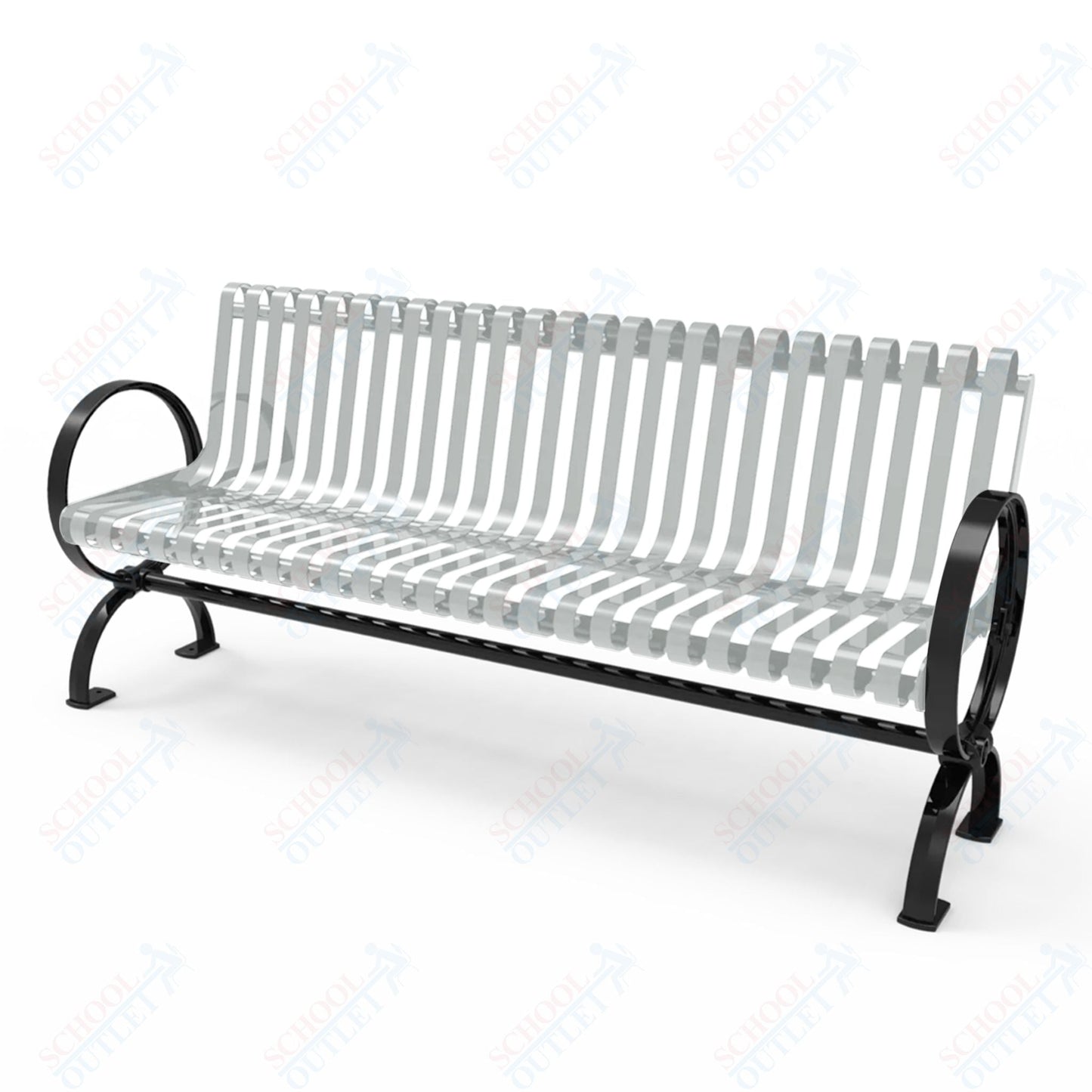 MyTcoat - Village Outdoor Bench with Rolled Back - Portable or Surface Mount 4' L (MYT - BVL04 - R - 58) - SchoolOutlet