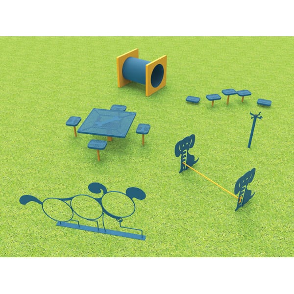 MyTcoat - Medium Dog Kit - Square Dog Grooming Table with 4 Accessory Arms, Dog Hurdle, Dog Shaped 3 Hoop Jump, Stepping Pads, Dog Crawl and Leash Post (MYT-DKT02) - SchoolOutlet