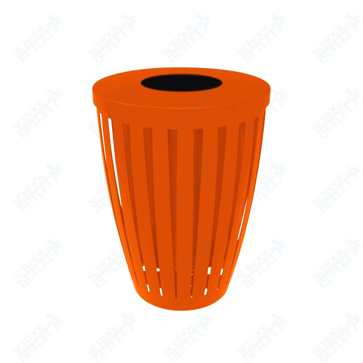 MyTcoat - 32 Gallon Downtown Portable Outdoor Trash Receptacle with Flattop 26" Diameter x 34" H (MYT - RDW32 - 01) - SchoolOutlet