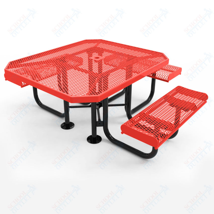 MyTcoat MYT - TOR46 46″ Octagon Portable Picnic Table with Rolled Edges, 3 Seat and ADA Accessible (80"W x 71"D x 30"H) - SchoolOutlet