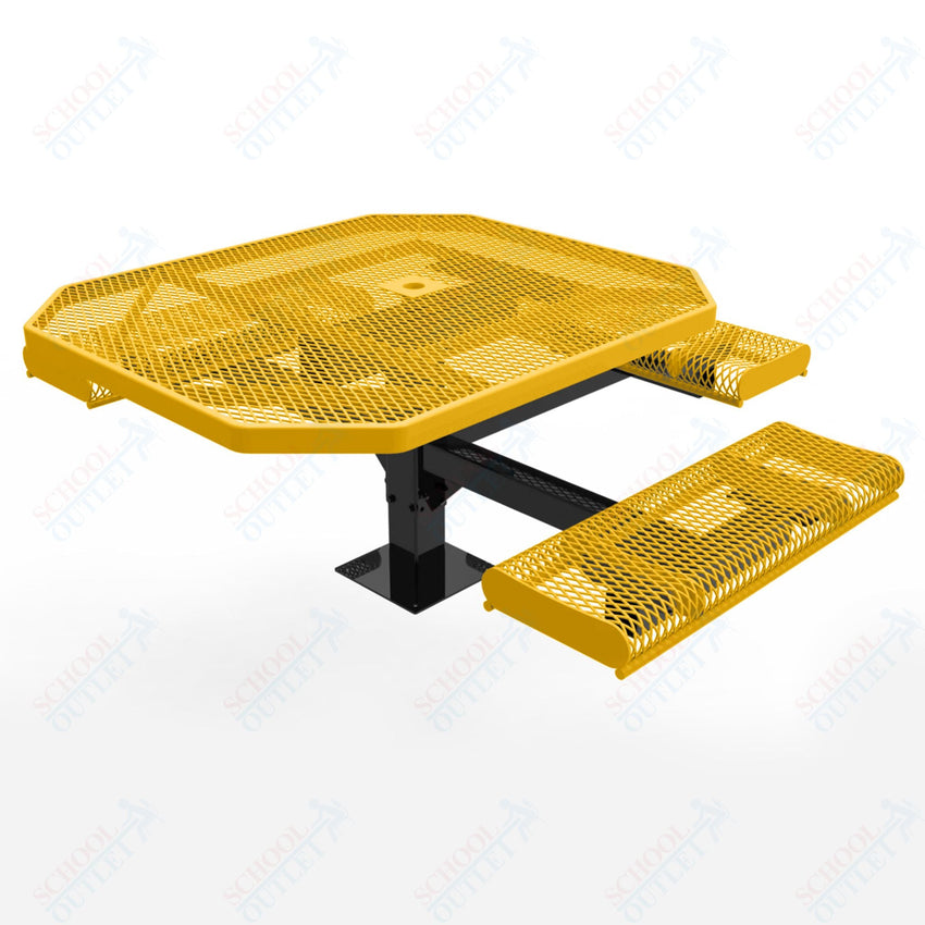 MyTcoat MYT - TOR46 - 15 - 013 46″ Octagon Pedestal Picnic Table with Rolled Seats and Surface Mount, 3 Seat and ADA Accessible (80.5"W x 71.2"D x 30"H) - SchoolOutlet