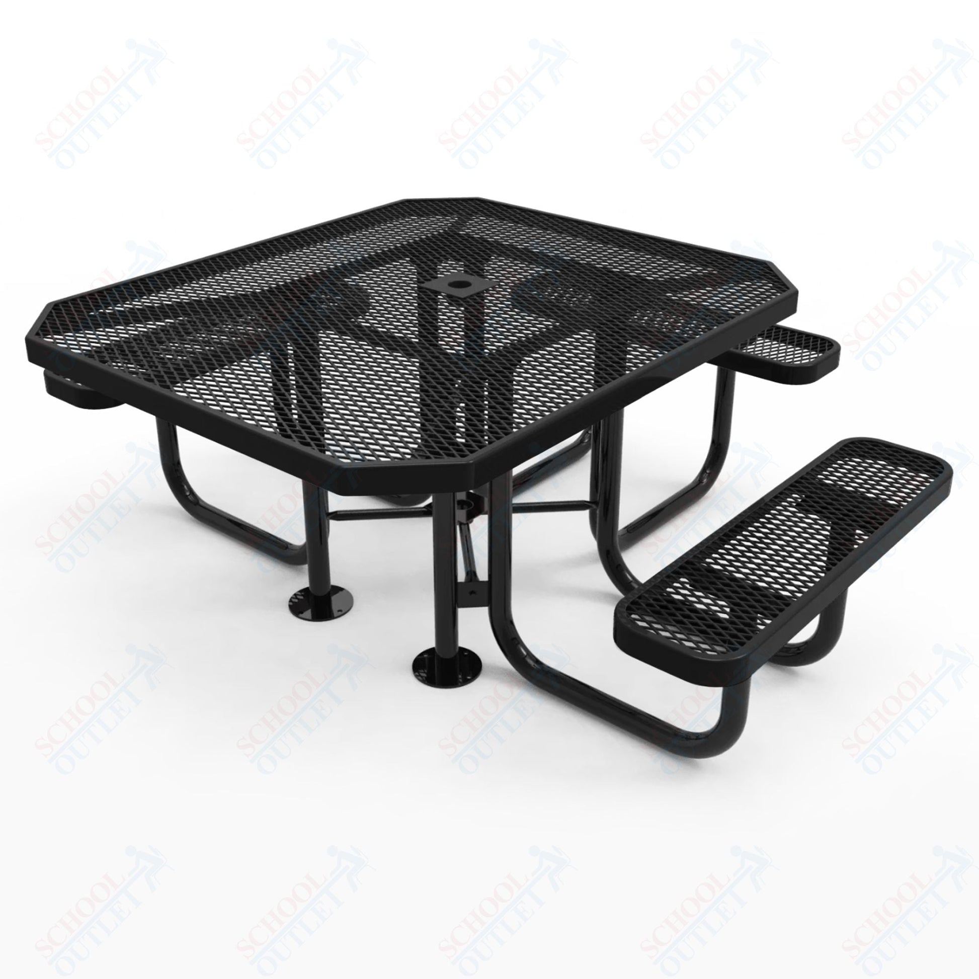 MyTcoat MYT - TOT46 46″ Octagon Portable Picnic Table with 3 Seat and ADA Accessible (77"W x 69.5"D x 30"H) - SchoolOutlet