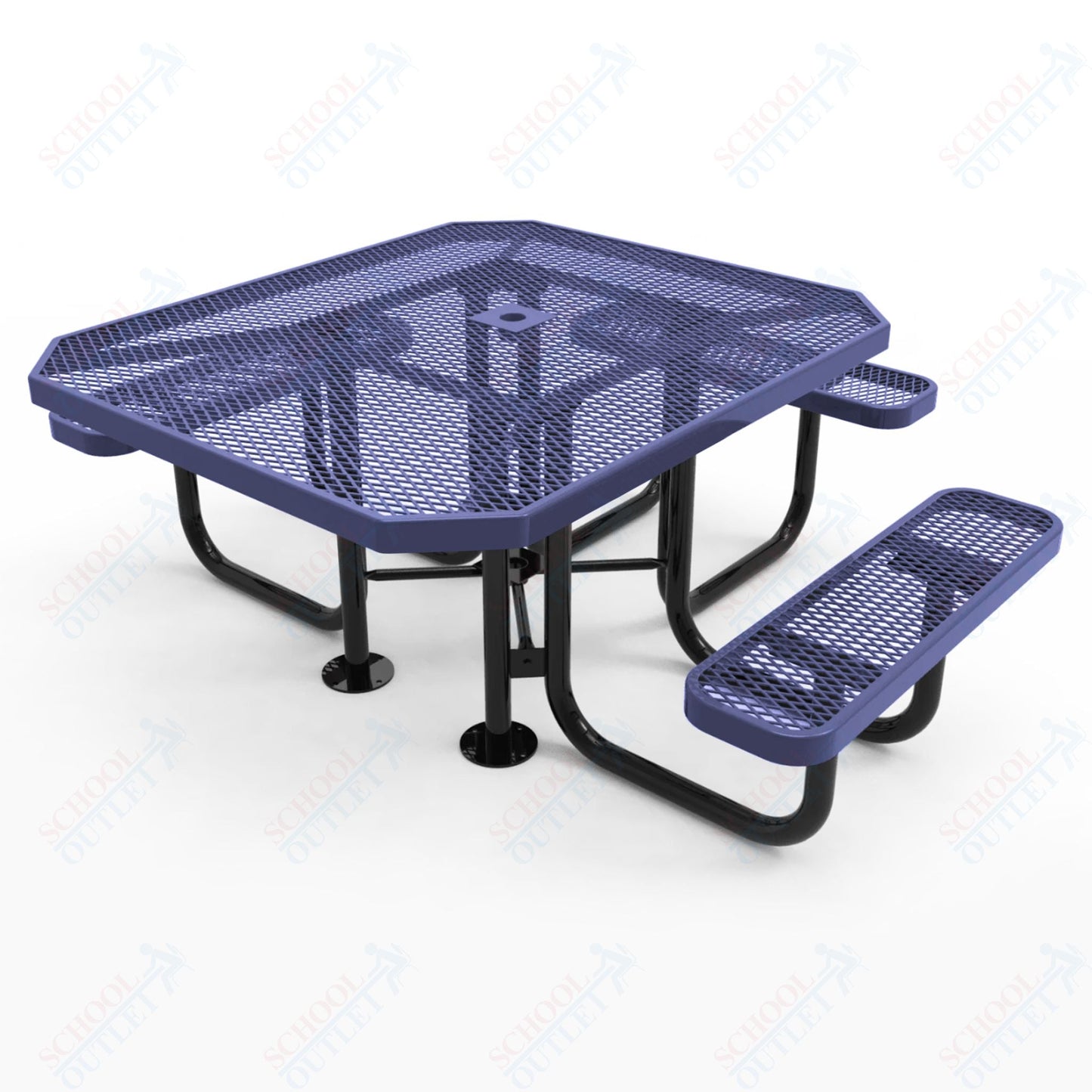 MyTcoat MYT - TOT46 46″ Octagon Portable Picnic Table with 3 Seat and ADA Accessible (77"W x 69.5"D x 30"H) - SchoolOutlet