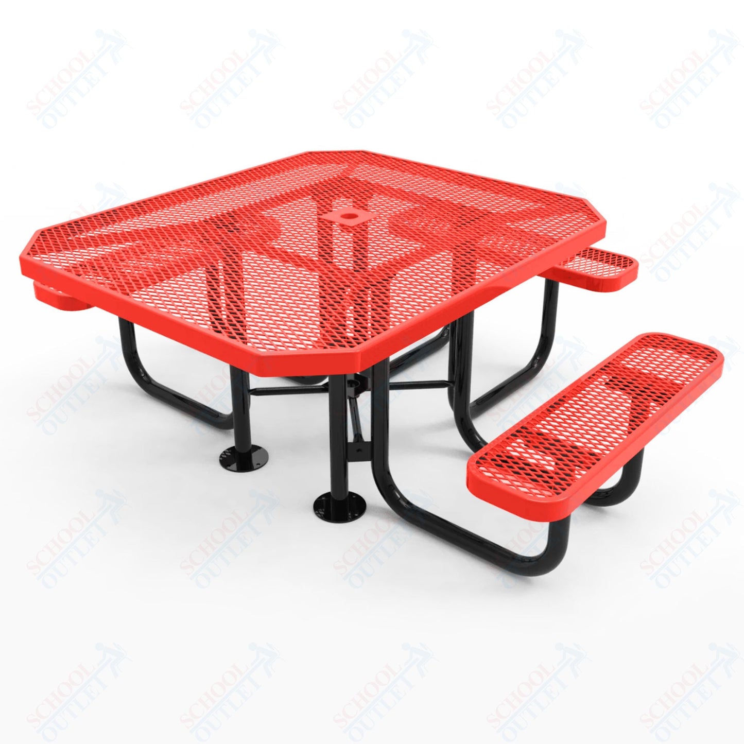 MyTcoat MYT - TOT46 46″ Octagon Portable Picnic Table with 3 Seat and ADA Accessible (77"W x 69.5"D x 30"H) - SchoolOutlet