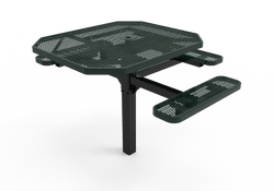 MyTcoat MYT-TOT46-14-013 46" Octagon Pedestal Picnic Table with Inground Mount, 3 Seat and ADA Accessible (77"W x 69.5"D x 30"H)